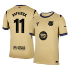 Camiseta de visitante del Barcelona RAPHINHA #11 2025/26 amarilla - UCL