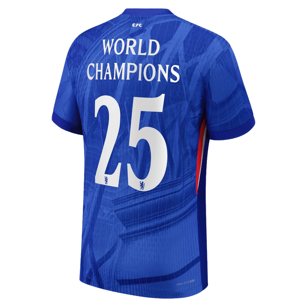Soccer Kits Authentic WORLD CHAMPIONS #25 Chelsea Home Soccer Jersey 2025/26 Blue - with chest badge