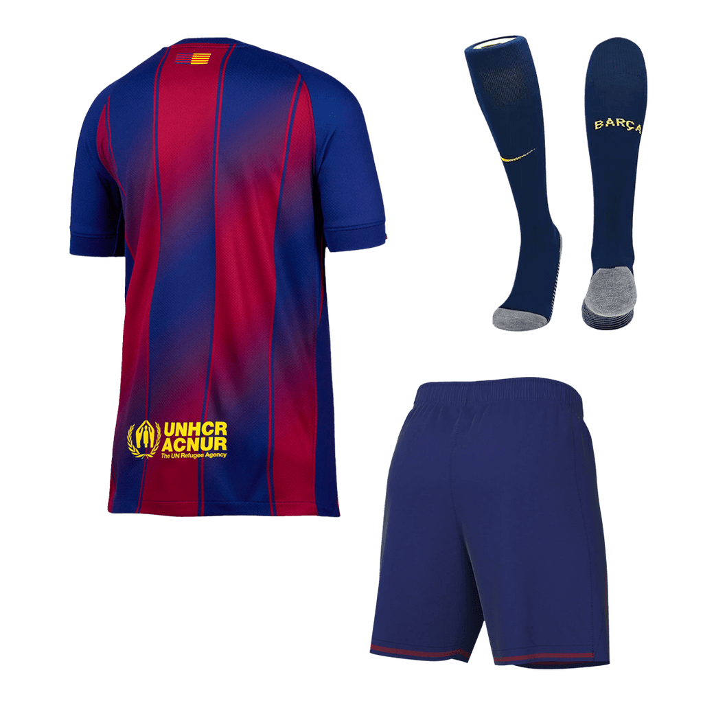 Soccer Kits Barcelona Home Soccer Jersey Kit(Jersey+Shorts+Socks) 2025/26 Red&Blue