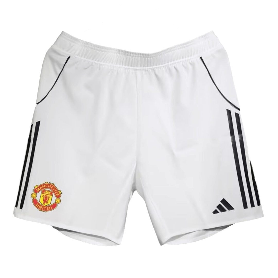 Soccer Kits Authentic Manchester United Home Soccer Shorts 25/26 White