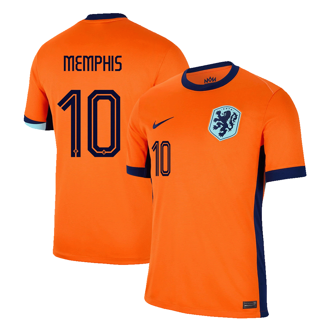 Maillot de football domicile des Pays-Bas MEMPHIS #10 pour l'Euro 2024