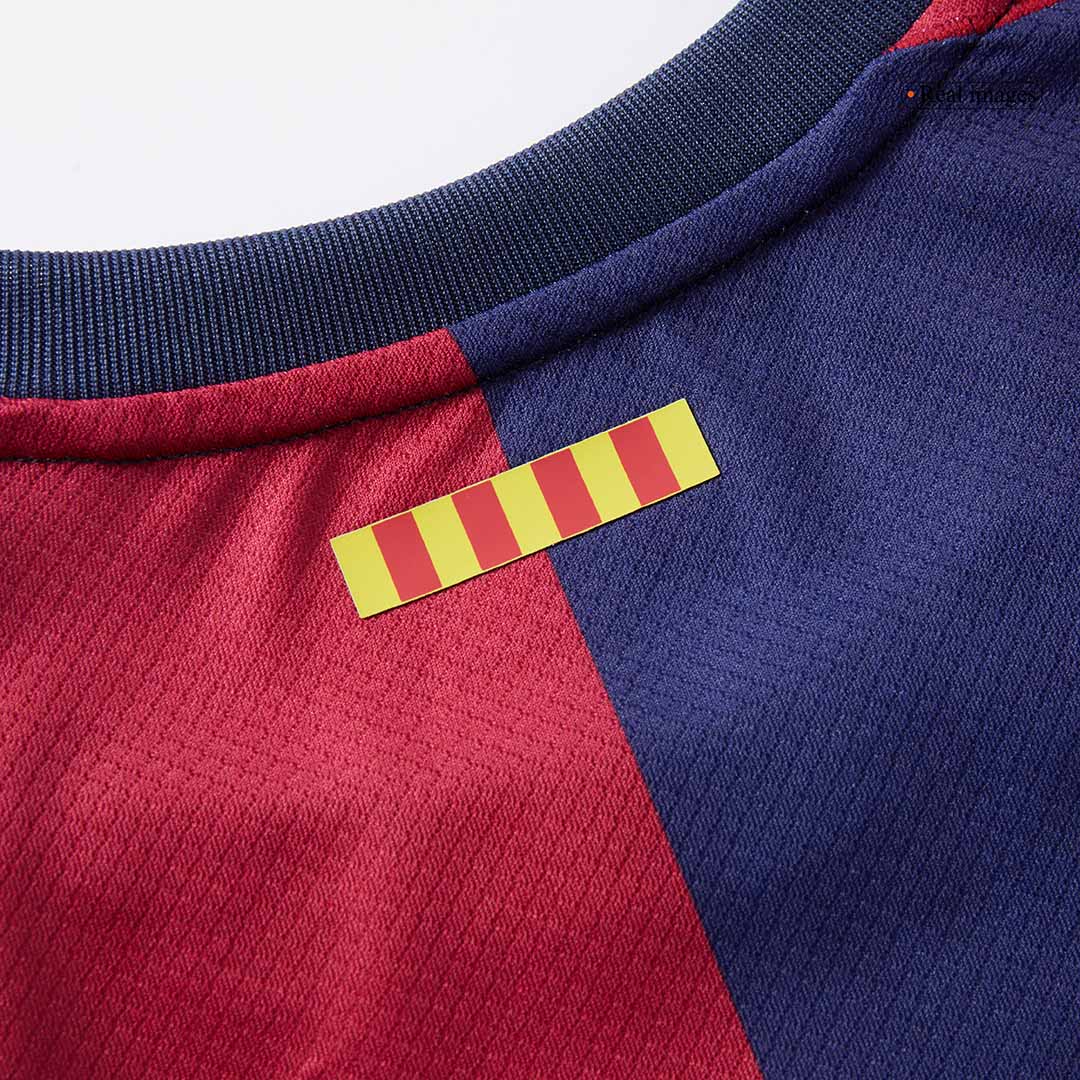 Maillot de football domicile Barcelone X Coldplay pour enfant (maillot + short) 2024/25 rouge et bleu