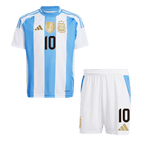 Kits de fútbol para niños: Camiseta local de fútbol de Argentina MESSI #10 (camiseta y pantalones cortos) 2024