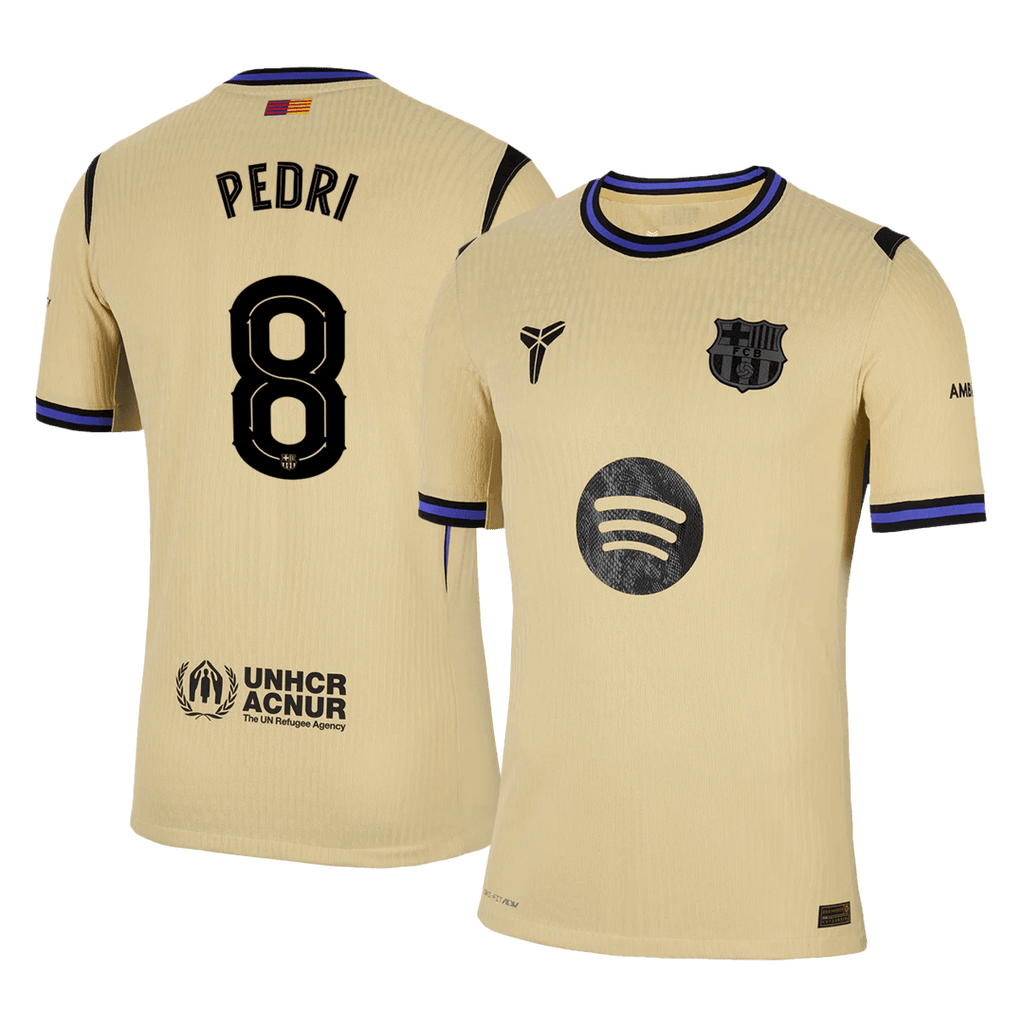 Soccer Kits Authentic PEDRI #8 Barcelona Away Soccer Jersey 2025/26 Yellow - UCL
