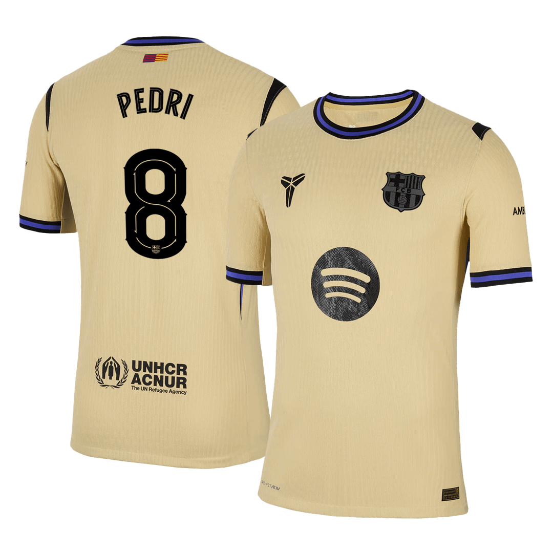 Soccer Kits Authentic PEDRI #8 Barcelona Away Soccer Jersey 2025/26 Yellow - UCL