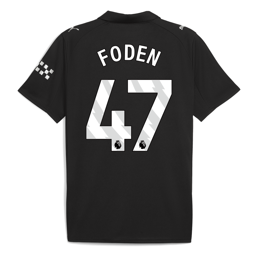 Maillot de football extérieur Manchester City FODEN #47 2025/26 Noir