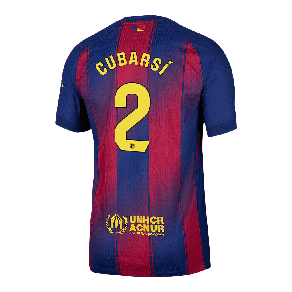 Soccer Kits Authentic CUBARSÍ #2  Barcelona Home Soccer Jersey 2025/26 Red&Blue
