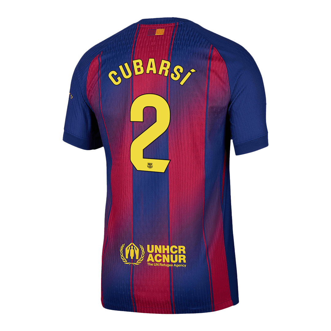 Soccer Kits Authentic CUBARSÍ #2  Barcelona Home Soccer Jersey 2025/26 Red&Blue