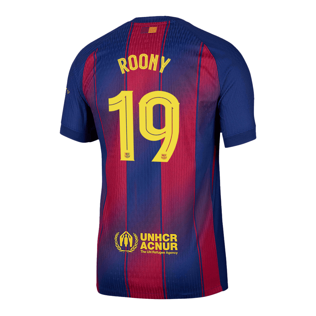 Camiseta de fútbol ROONY #19 Auténtica del Barcelona 2025/26 Rojo y Azul - UCL