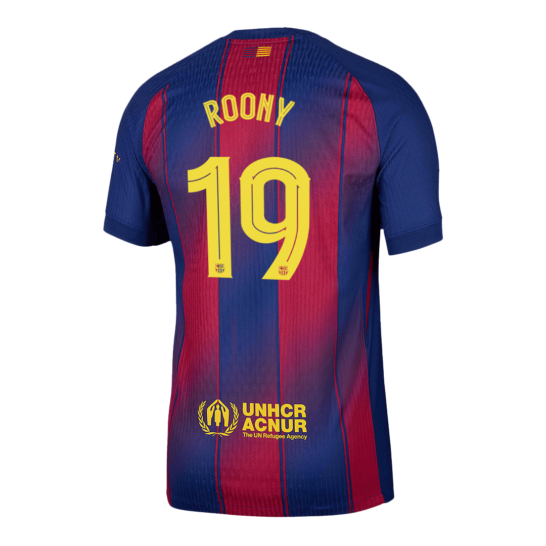 Camiseta de fútbol ROONY #19 Auténtica del Barcelona 2025/26 Rojo y Azul - UCL
