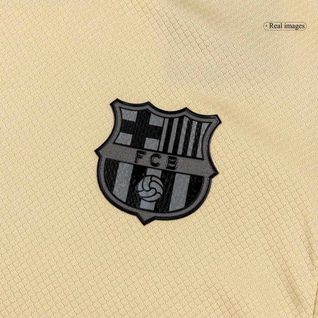 Maillot de football extérieur Barcelone pour enfant (maillot, short, chaussettes) 2025/26 jaune et noir