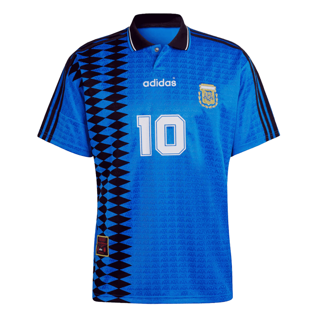 Camiseta de fútbol retro #10 de Argentina (camiseta y pantalones cortos) 1994