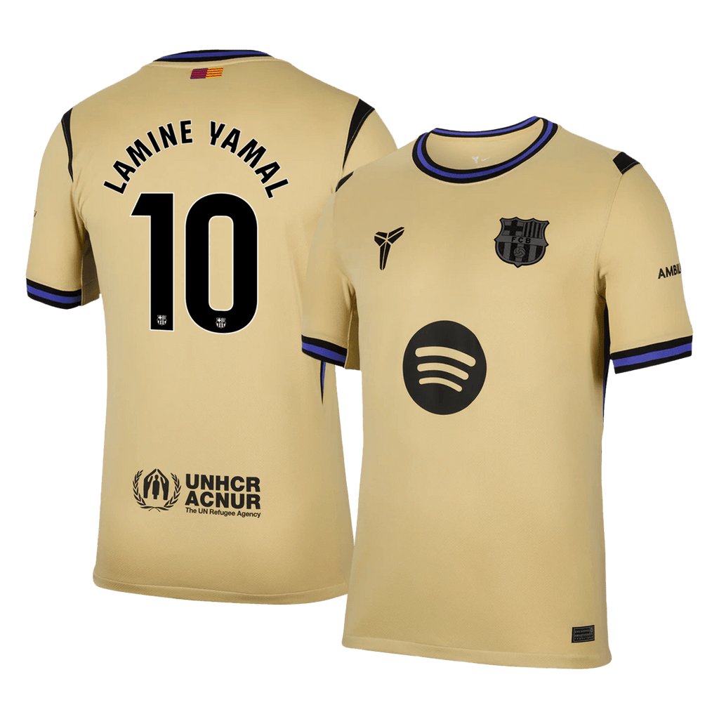 Kits de fútbol LAMINE YAMAL #10 Barcelona Camiseta de fútbol visitante 2025/26 Amarillo