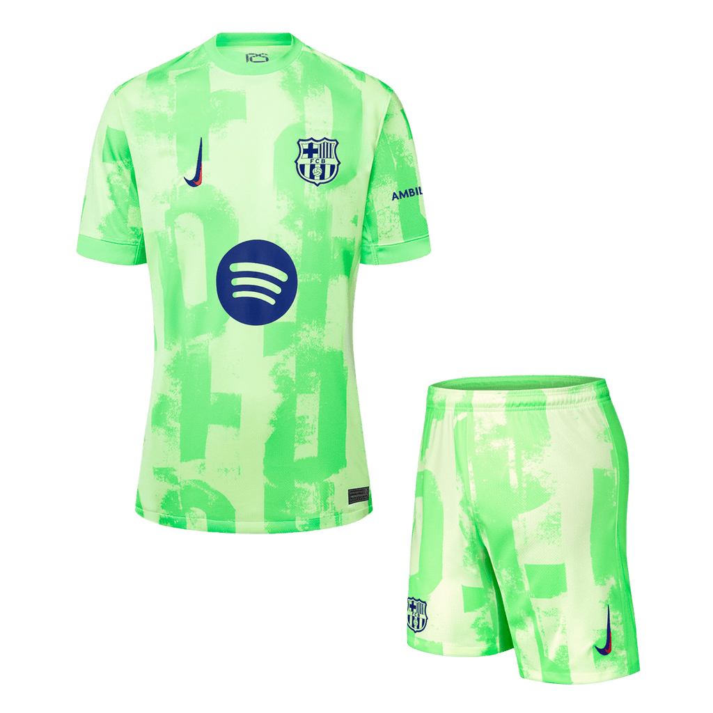 Soccer Kits Barcelona Third Away Football Shirt Kit(Shirt+Shorts) 2024/25 - UCL (Spotify Logo Without Text)