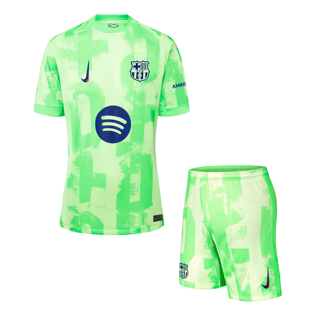 Soccer Kits Barcelona Third Away Football Shirt Kit(Shirt+Shorts) 2024/25 - UCL (Spotify Logo Without Text)