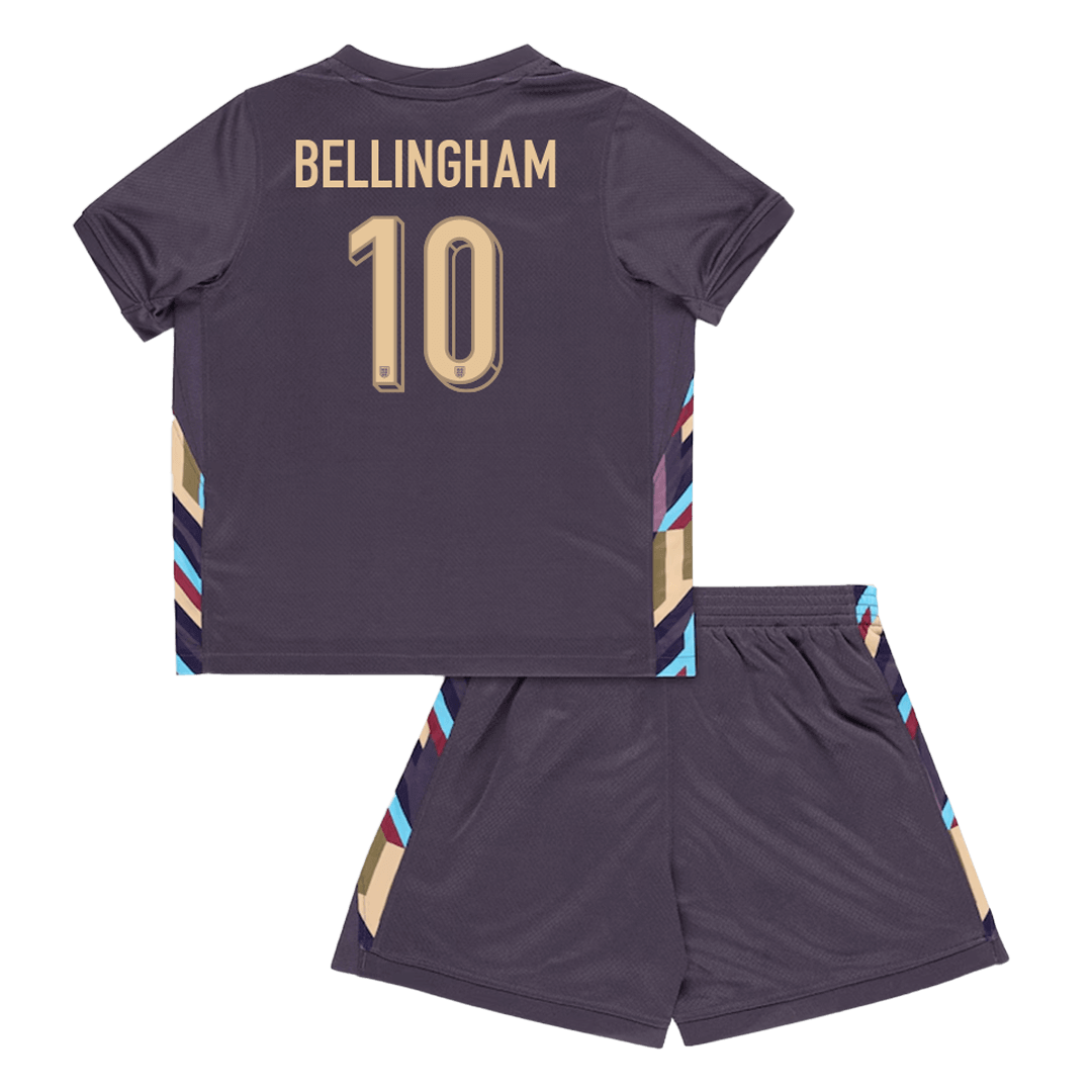 Maillot de football extérieur pour enfant BELLINGHAM #10 Angleterre (maillot + short) Euro 2024