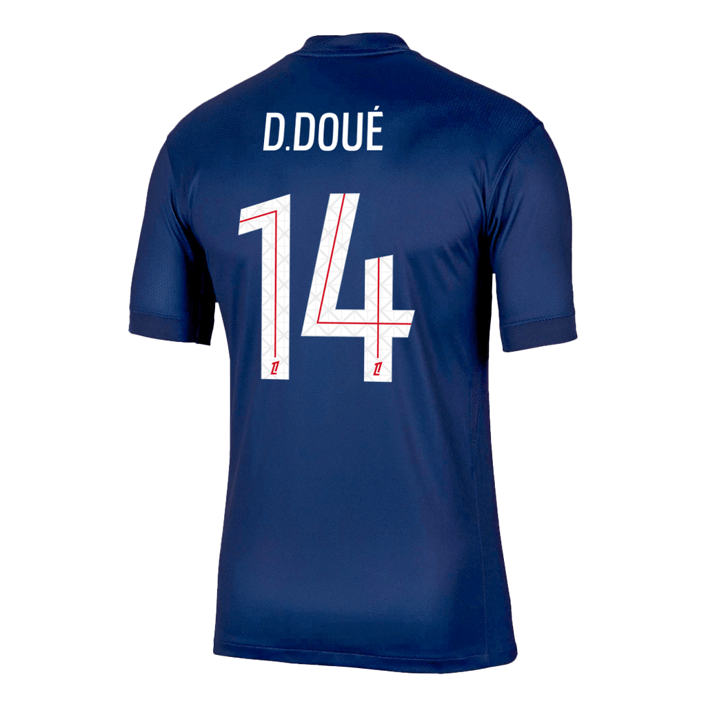 Soccer Kits D.DOUÉ #14 PSG Home Soccer Jersey 2025/26 Navy