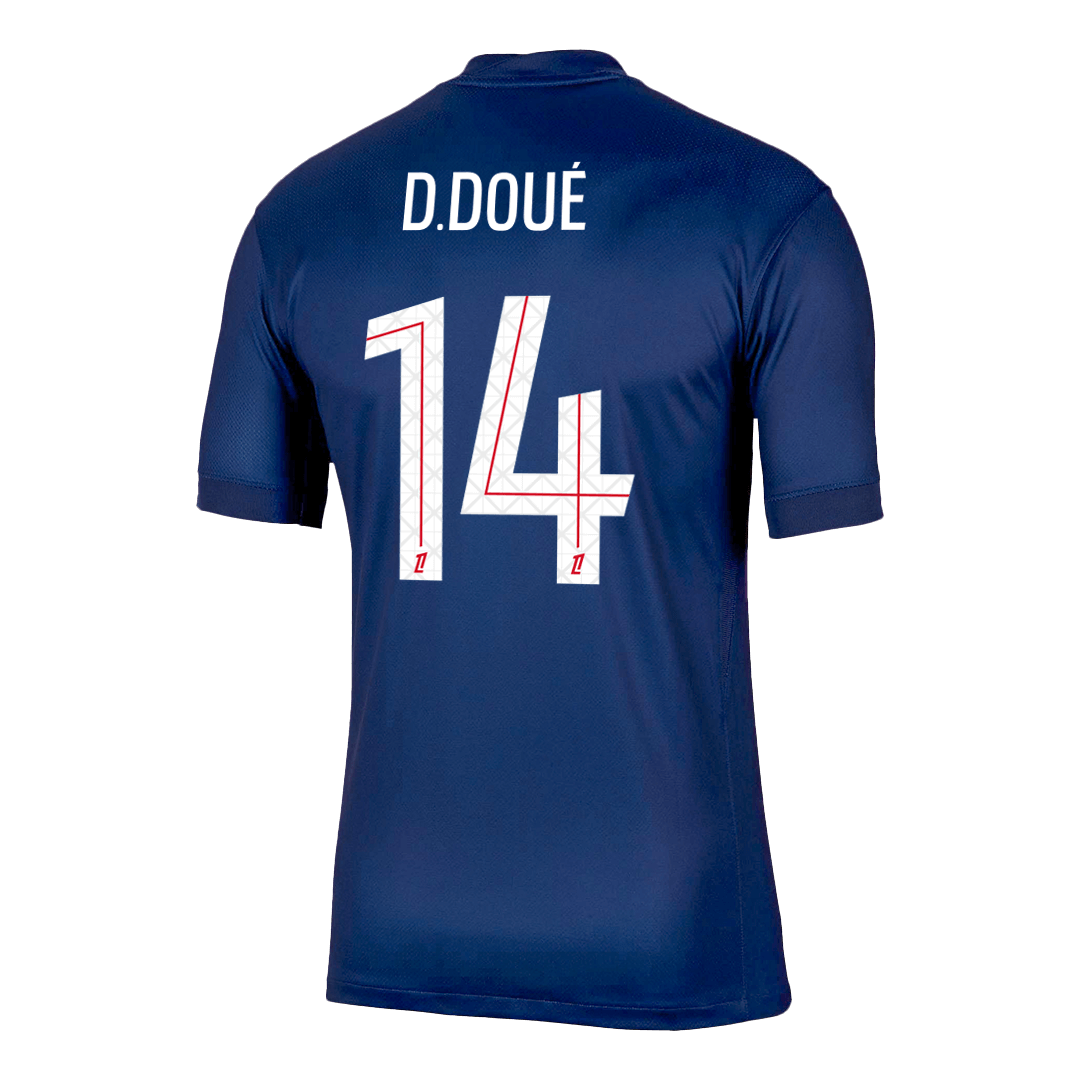 Soccer Kits D.DOUÉ #14 PSG Home Soccer Jersey 2025/26 Navy