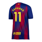 Kits de fútbol RAPHINHA #11 Barcelona Home Soccer Jersey 2025/26 Rojo y Azul