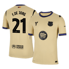 Soccer Kits Authentic F.DE JONG #21 Barcelona Away Soccer Jersey 2025/26 Yellow - UCL