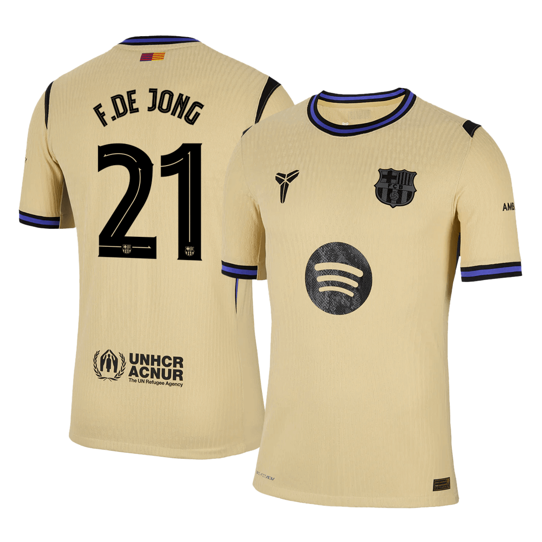 Soccer Kits Authentic F.DE JONG #21 Barcelona Away Soccer Jersey 2025/26 Yellow - UCL