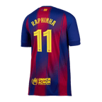Maillot de football RAPHINHA #11 Barcelone Domicile 2025/26 Rouge et Bleu - UCL