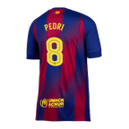 Camiseta de fútbol local PEDRI #8 del Barcelona 2025/26, roja y azul - UCL