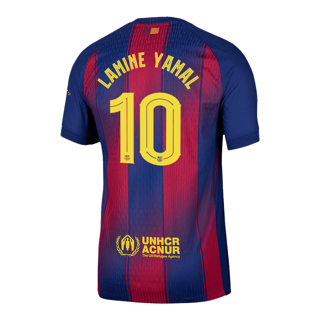 Soccer Kits Authentic LAMINE YAMAL #10 Barcelona Home Soccer Jersey 2025/26 Red&Blue - UCL