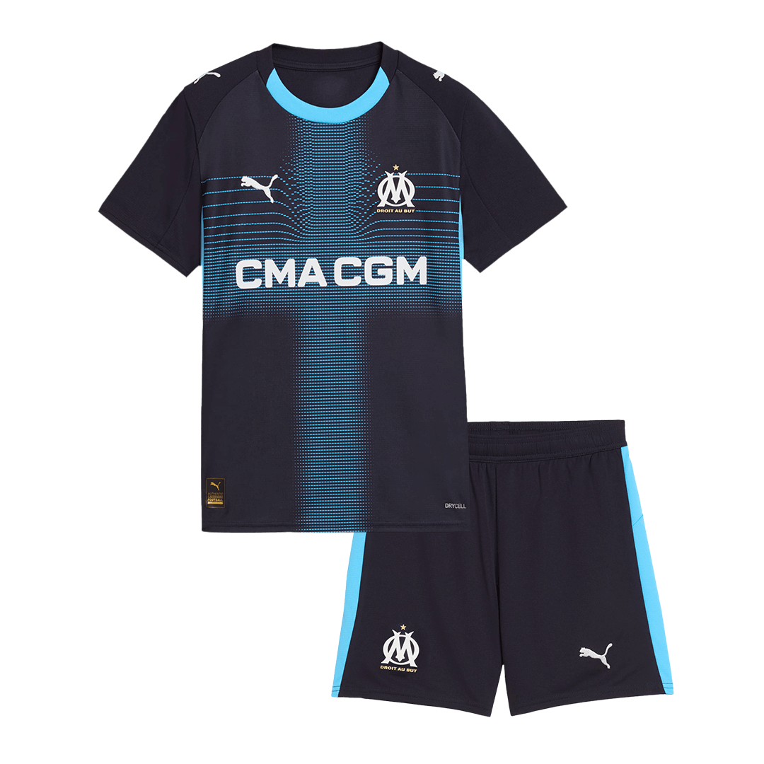 Camiseta de visitante del Marsella para niños (camiseta y pantalones cortos) 25/26 azul marino