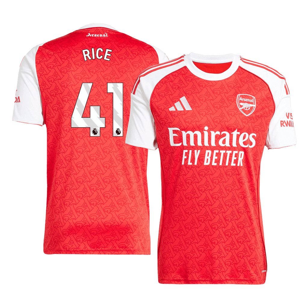 Maillot de football RICE #41 Arsenal Domicile 2025/26 Rouge