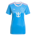 Camiseta de fútbol de visitante del Inter Miami 2025 para mujer, azul, tercera equipación