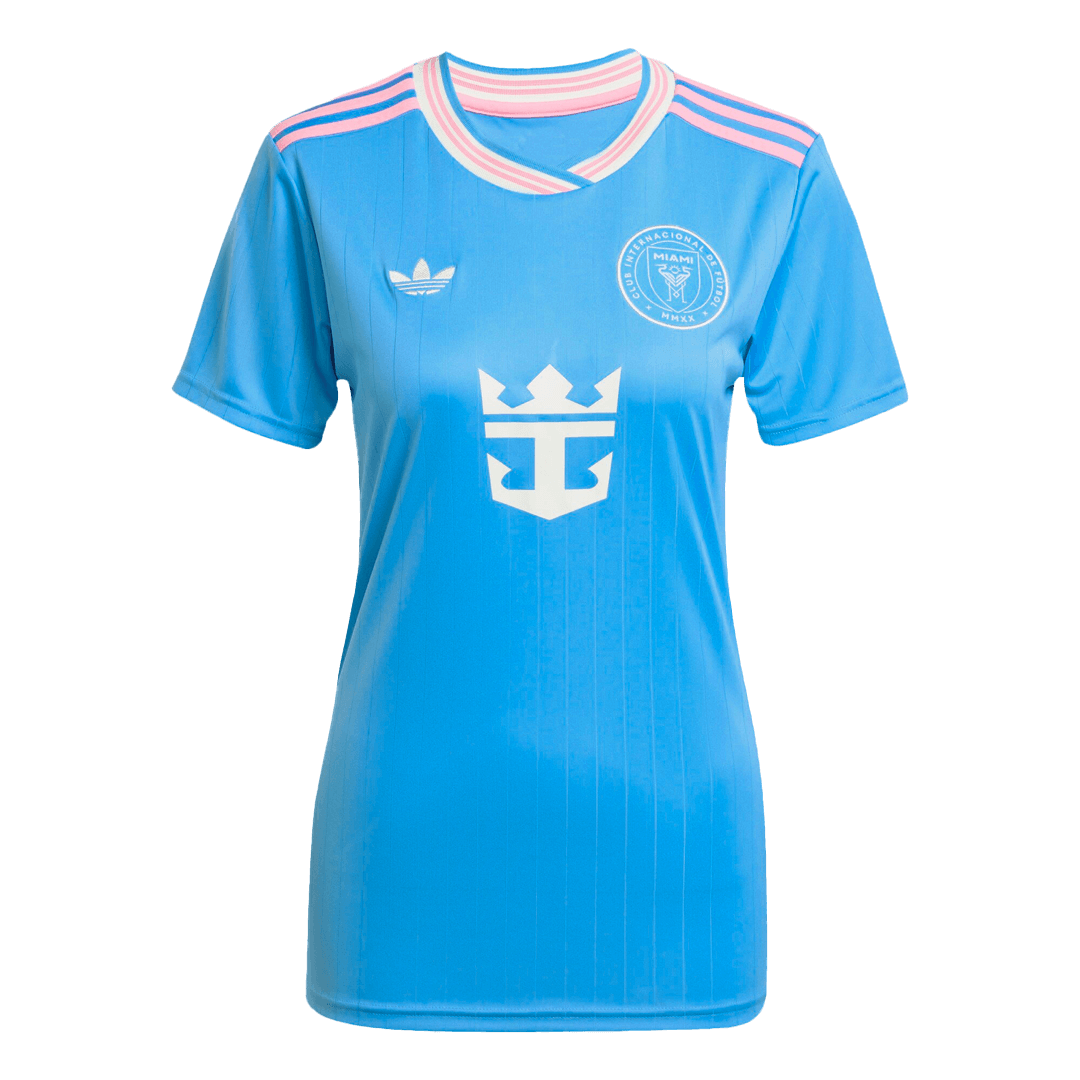 Camiseta de fútbol de visitante del Inter Miami 2025 para mujer, azul, tercera equipación
