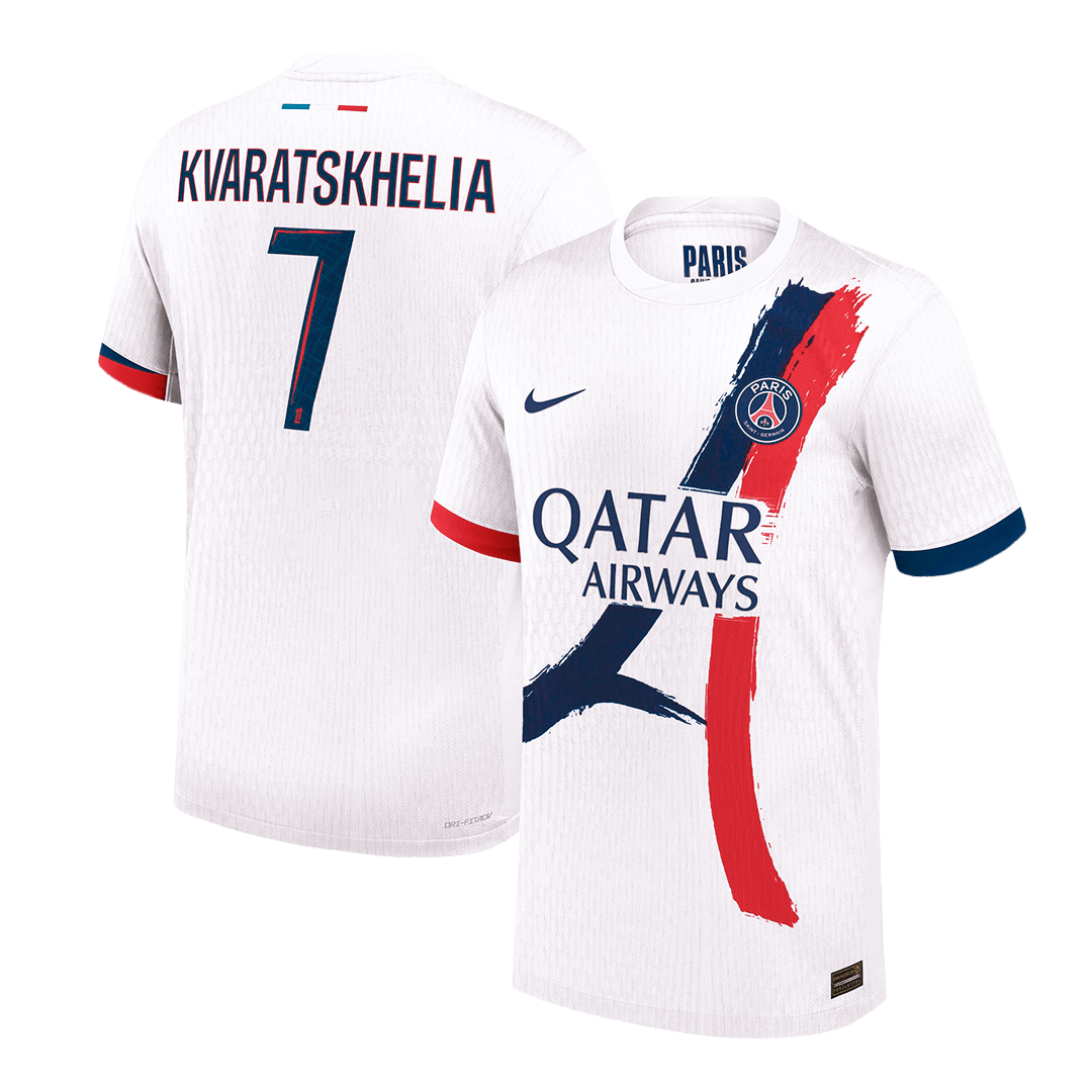 Soccer Kits Authentic  KVARATSKHELIA #7 PSG Away Soccer Jersey 2024/25 White