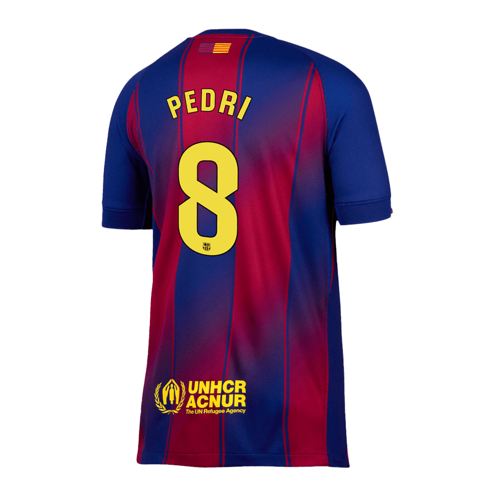 Kits de fútbol PEDRI #8 Barcelona Home Soccer Jersey 2025/26 Rojo y Azul