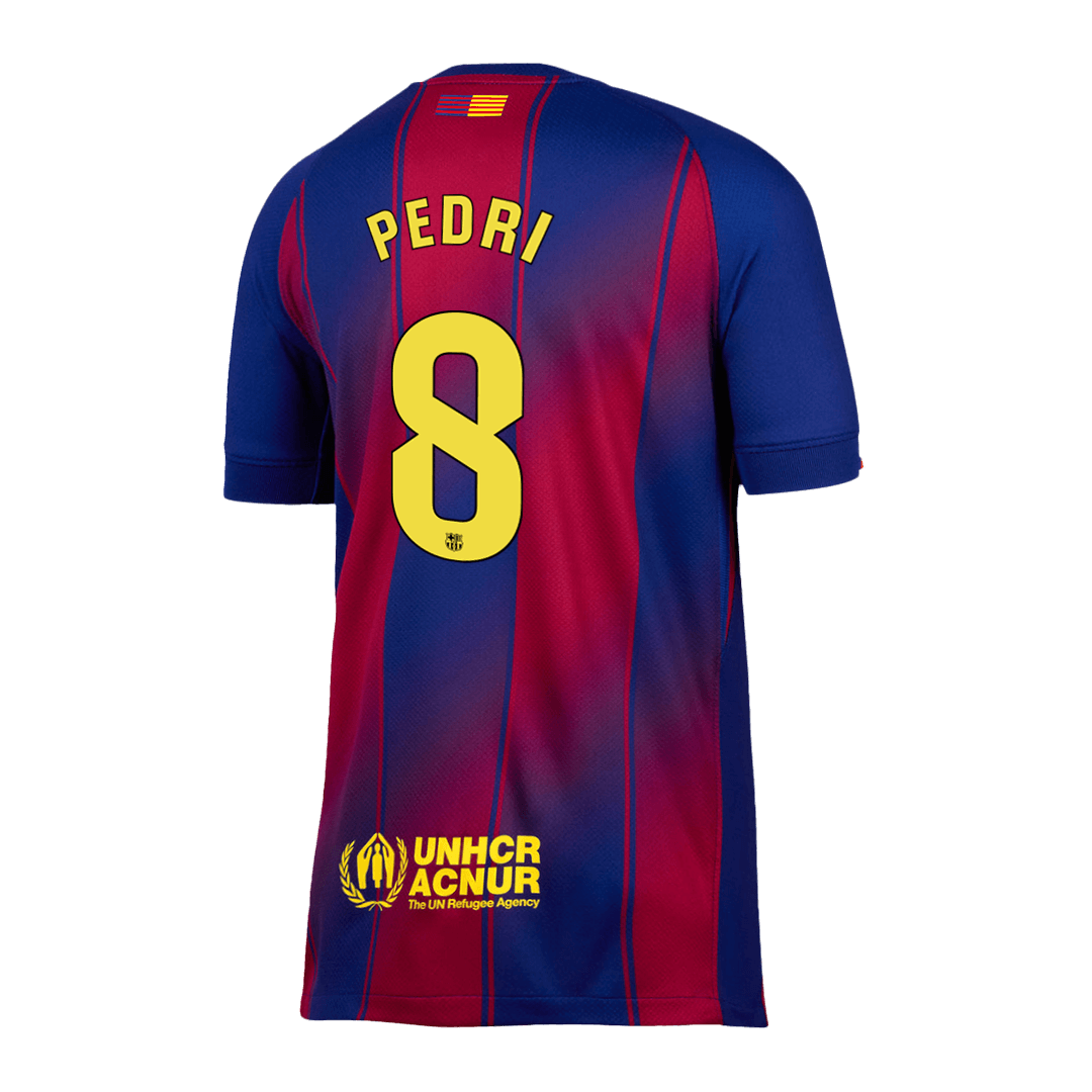 Kits de fútbol PEDRI #8 Barcelona Home Soccer Jersey 2025/26 Rojo y Azul