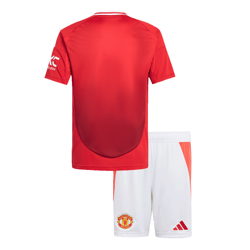 Camiseta de fútbol local del Manchester United para niños (camiseta y pantalón corto) 2024/25