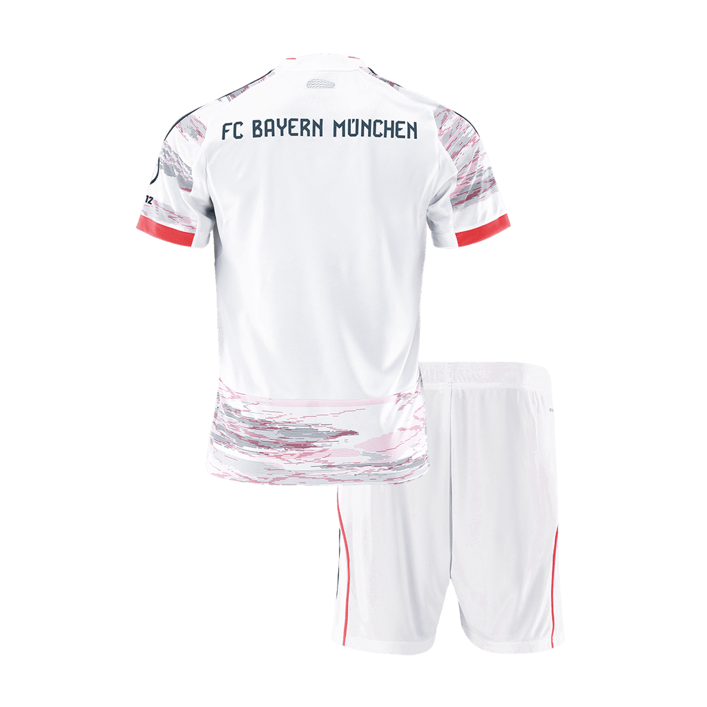 Maillot de football extérieur Bayern Munich 2025/26 pour enfant (maillot et short) Blanc