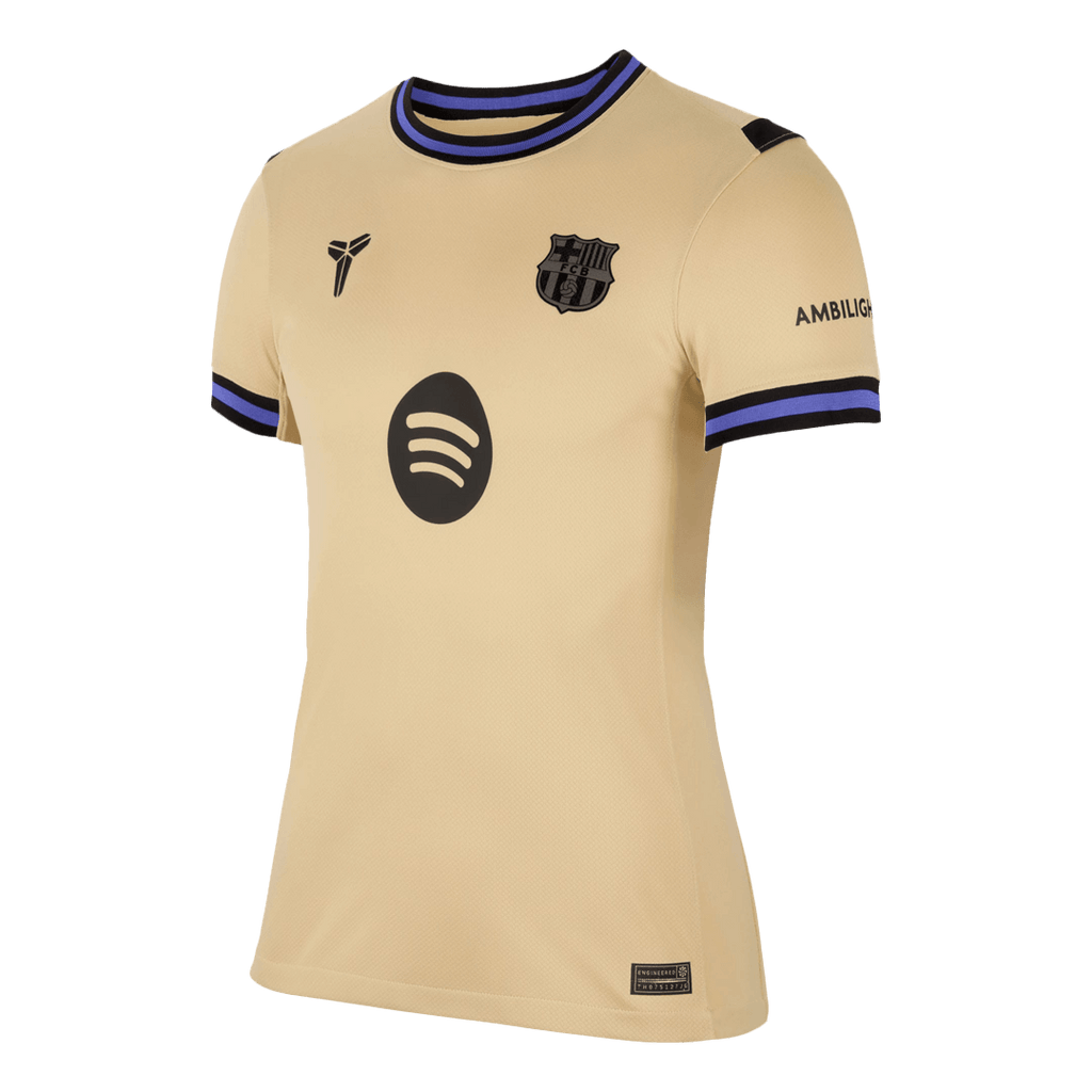 Camiseta de fútbol visitante del Barcelona 25/26 para mujer, amarilla