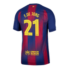 Soccer Kits Authentic F.DE JONG #21 Barcelona Home Soccer Jersey 2025/26 Red&Blue - UCL