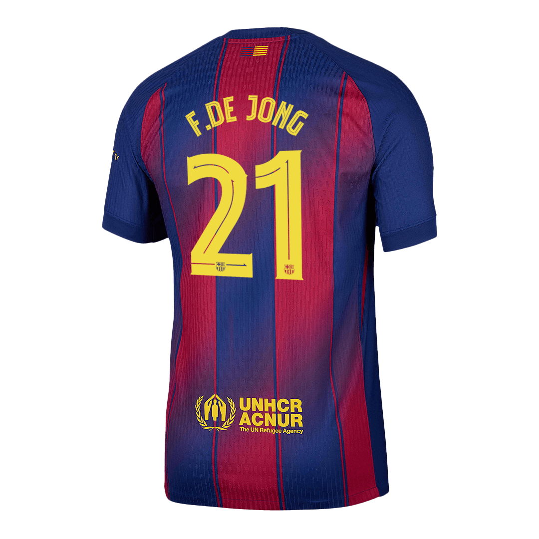 Soccer Kits Authentic F.DE JONG #21 Barcelona Home Soccer Jersey 2025/26 Red&Blue - UCL