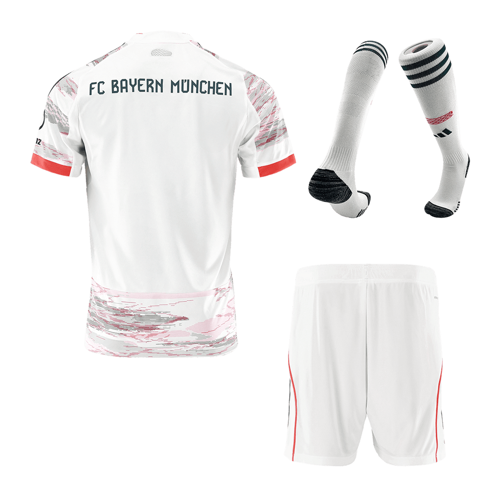 Soccer Kits Bayern Munich Away Soccer Jersey Kit(Jersey+Shorts+Socks) 2025/26 White