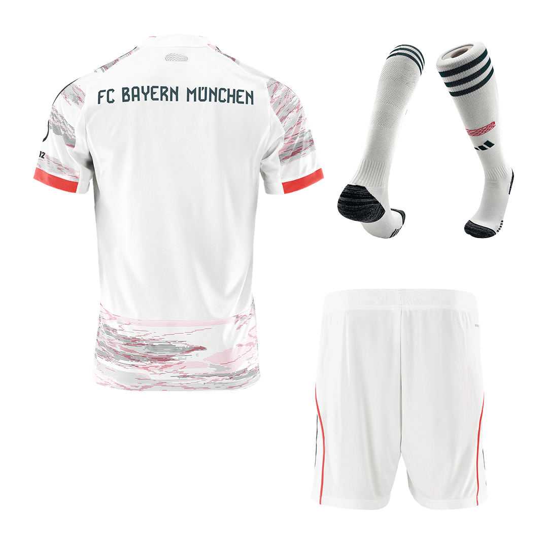 Soccer Kits Bayern Munich Away Soccer Jersey Kit(Jersey+Shorts+Socks) 2025/26 White