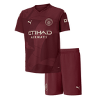 Camiseta de fútbol infantil de visitante del Manchester City (camiseta y pantalón corto) 2024/25