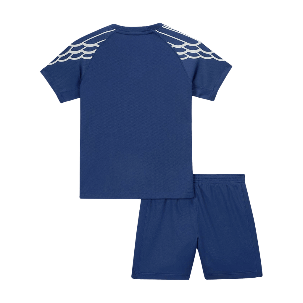 Camiseta de fútbol infantil de visitante del PSG (camiseta y pantalón corto) 2024/25, color azul marino