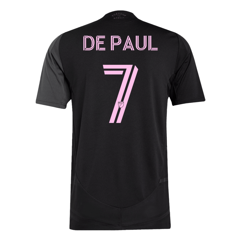 Soccer Kits Authentic DE PAUL #7 Inter Miami CF Away Soccer Jersey 2025 Black&Gray