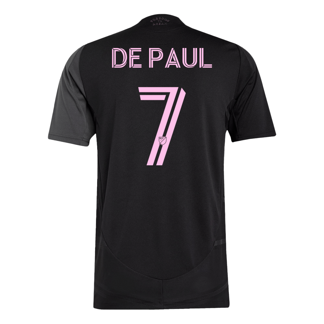 Soccer Kits Authentic DE PAUL #7 Inter Miami CF Away Soccer Jersey 2025 Black&Gray