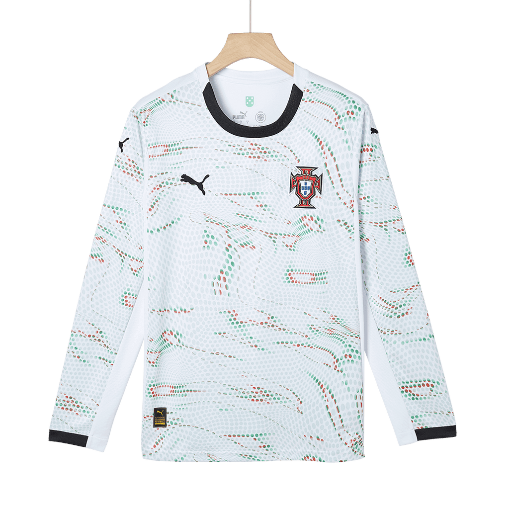 Camiseta de fútbol de Portugal de manga larga para visitante 2025, blanca