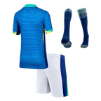 Kits de fútbol: Camiseta de fútbol visitante de Brasil para niños (camiseta, pantalones cortos y calcetines) Copa América 2024