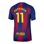 Soccer Kits Authentic RAPHINHA #11 Barcelona Home Soccer Jersey 2025/26 Red&Blue