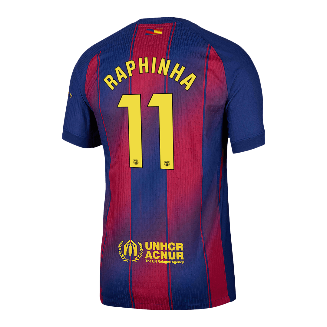 Soccer Kits Authentic RAPHINHA #11 Barcelona Home Soccer Jersey 2025/26 Red&Blue